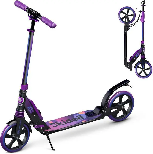 Main image of Kick Scooters  - Adjustable Height Up to 41", Foldable, 8" Shock-Absorbing Wheels, 220LBS Capacity - Ultra Smooth Kick Scooter for Adults, Teens Lightweight & Portable