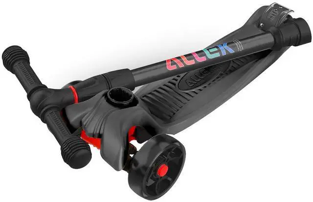 Alt view image 7 of 7 - Kick Scooter B02, Lean 'N Glide Scooter with Extra Wide PU Light-Up Wheels and 4 Adjustable Heights(Black)
