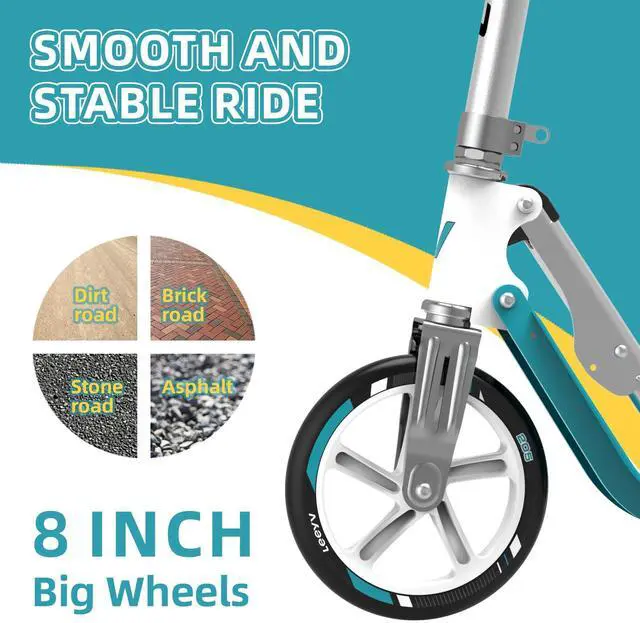 Alt view image 6 of 7 - Scooter Adults | Adjustable Height, Foldable, Lightweight Aluminum Frame | Holds Up to 240lbs | Smooth Ride on Any Terrain