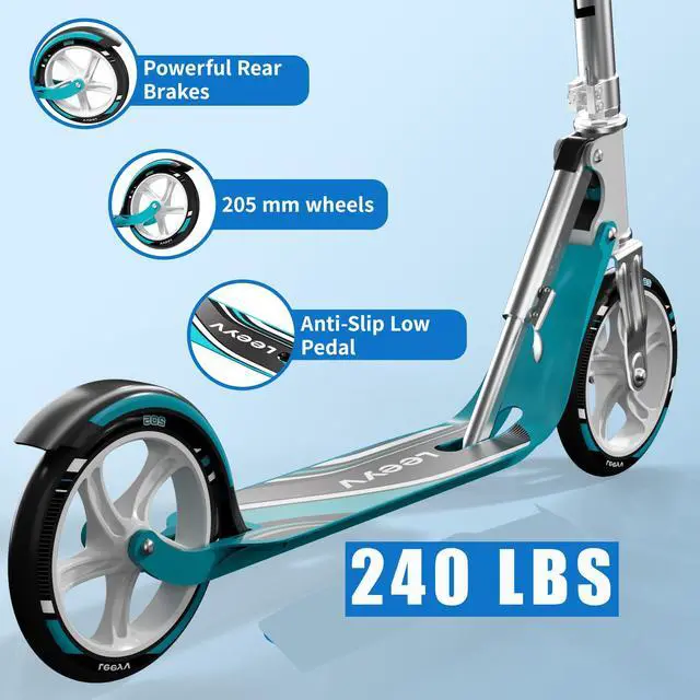 Alt view image 4 of 7 - Scooter Adults | Adjustable Height, Foldable, Lightweight Aluminum Frame | Holds Up to 240lbs | Smooth Ride on Any Terrain
