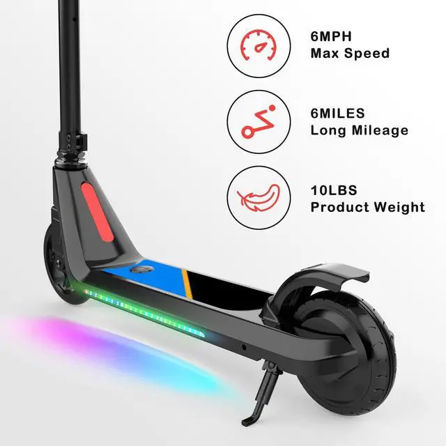 Alt view image 2 of 7 - Electric Scooter, Kick-Start Boost Scooter with Adjustable Speed and Height, Flash Wheel & Deck Lights