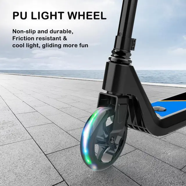 Alt view image 3 of 7 - Electric Scooter, Kick-Start Boost Scooter with Adjustable Speed and Height, Flash Wheel & Deck Lights