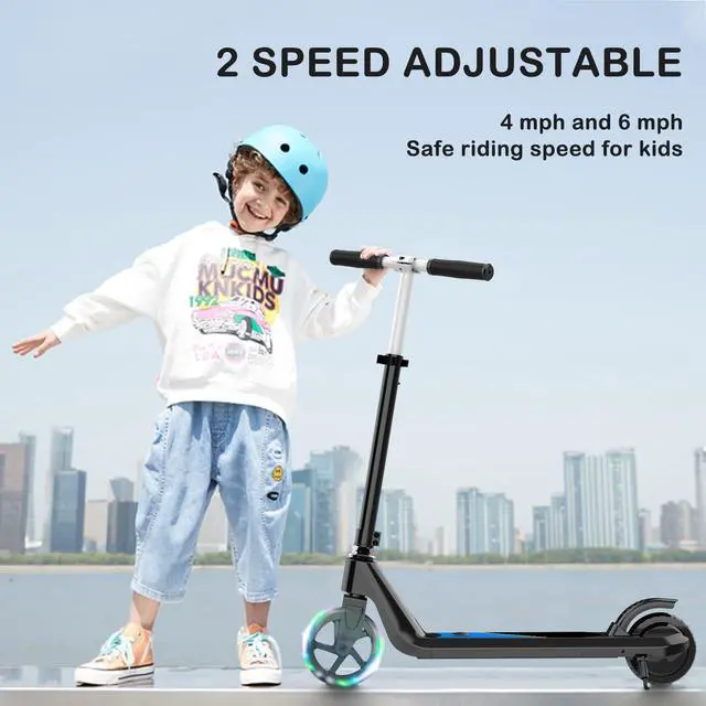 Alt view image 7 of 7 - Electric Scooter, Kick-Start Boost Scooter with Adjustable Speed and Height, Flash Wheel & Deck Lights
