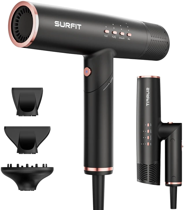 Main image of Hair Dryer with Diffuser, 110,000 RPM High-Speed Ionic Hair Dryer for Fast Drying, Lightweight Foldable Travel Blow Dryer for Women, Quiet Professional Hair Dryer, Gift for Women