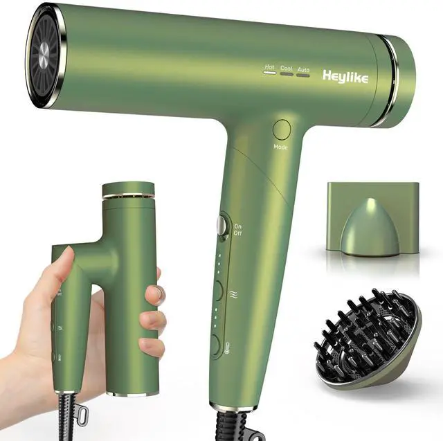 Main image of High Speed Plasma Ion Hair Dryer with Diffuser, Professonal Blow Dryer 110000 RPM Brushless Motor for Fast Drying, 1500W 3Temps/3Speeds Thermo-Control Lightweight Hairdryer for Women Home Travel Salon