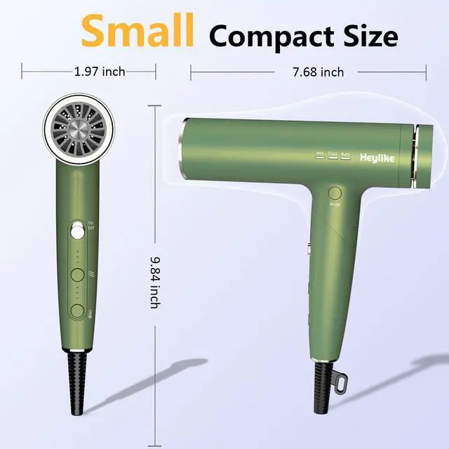 Alt view image 7 of 7 - High Speed Plasma Ion Hair Dryer with Diffuser, Professonal Blow Dryer 110000 RPM Brushless Motor for Fast Drying, 1500W 3Temps/3Speeds Thermo-Control Lightweight Hairdryer for Women Home Travel Salon