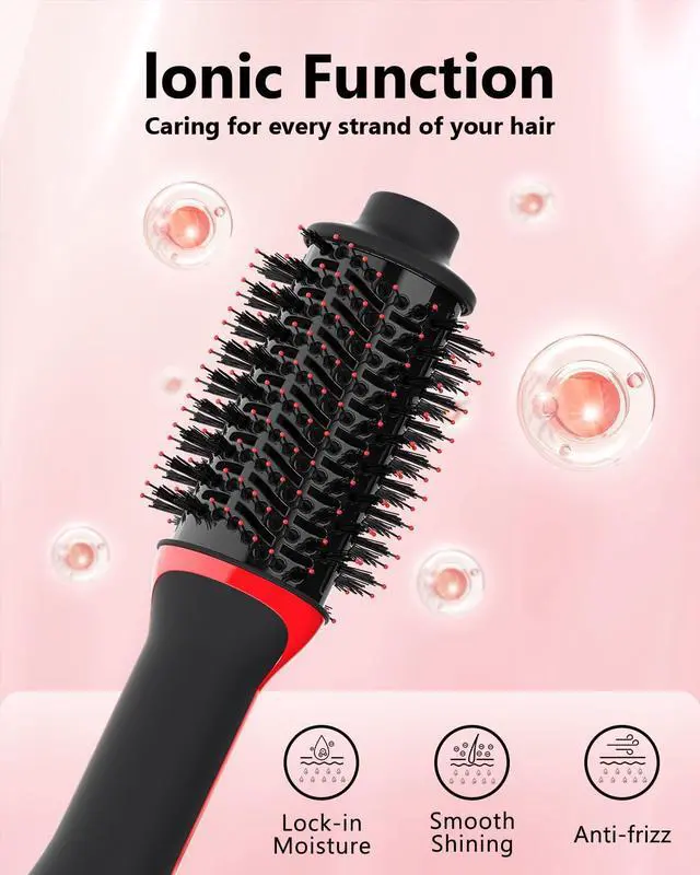 Alt view image 3 of 7 - Plus 2.0 Hair Dryer Brush Blow Dryer Brush in One, 2'' Oval Brush Head Hot Air Brush Styler & Volumizer with Ionic Technology, NTC Smart Temp Control for Smooth, Frizz-Free, Shiny Hair