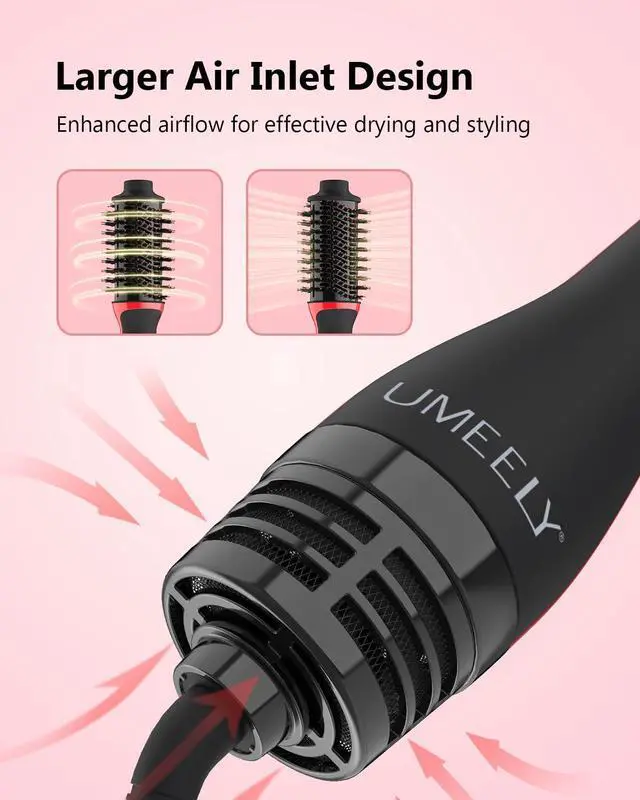 Alt view image 6 of 7 - Plus 2.0 Hair Dryer Brush Blow Dryer Brush in One, 2'' Oval Brush Head Hot Air Brush Styler & Volumizer with Ionic Technology, NTC Smart Temp Control for Smooth, Frizz-Free, Shiny Hair