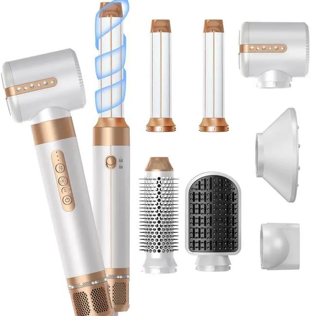 Main image of Blow Dryer Brush 7 in ONEAutowrap Curling Wand, 110,000 RPM High-Speed Negative Ionic Hair Dryer with Diffuser Concentrator, Round Brush Blow Dryer Air Styler, Volumizing Hair Styling Tools