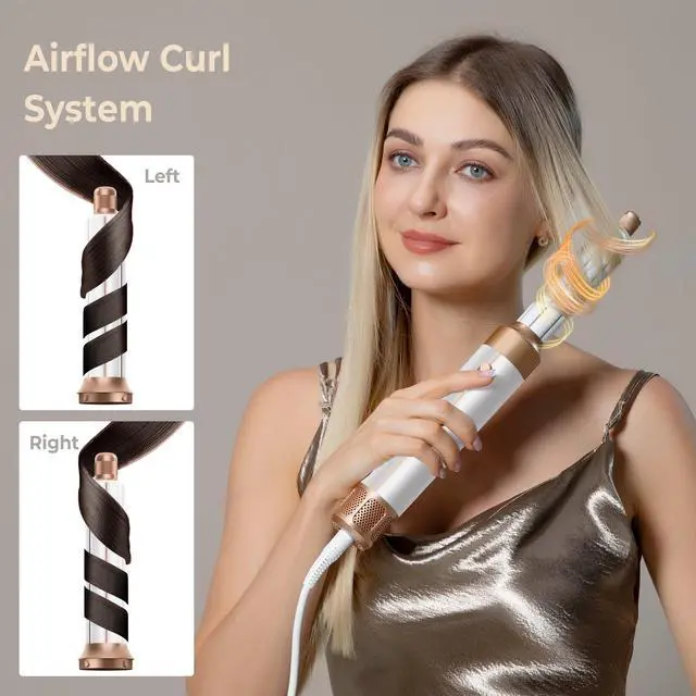 Alt view image 3 of 7 - Blow Dryer Brush 7 in ONEAutowrap Curling Wand, 110,000 RPM High-Speed Negative Ionic Hair Dryer with Diffuser Concentrator, Round Brush Blow Dryer Air Styler, Volumizing Hair Styling Tools