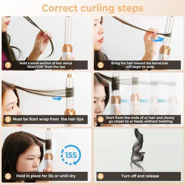 Alt view image 4 of 7 - Blow Dryer Brush 7 in ONEAutowrap Curling Wand, 110,000 RPM High-Speed Negative Ionic Hair Dryer with Diffuser Concentrator, Round Brush Blow Dryer Air Styler, Volumizing Hair Styling Tools
