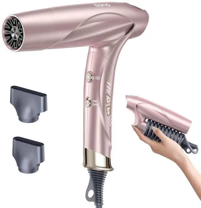 Main image of High Speed Ionic Hair Dryer with 1500W Brushless Motor High RPM Fast Drying Professional Salon Blow Dryer with 200million ions for Women, Frizz Free/No Heat Damage/Foldable