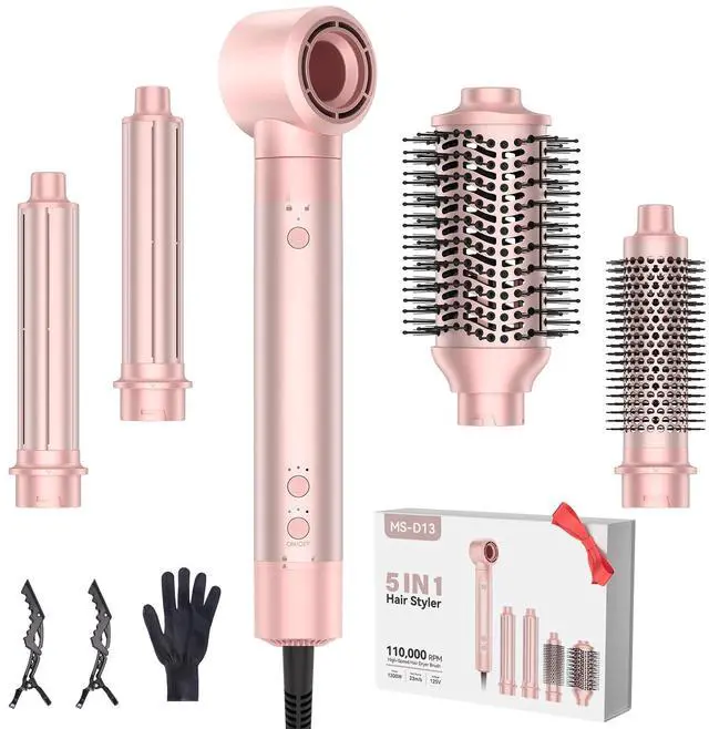 Main image of 5 in 1 Hot Air Styler, Hair Dryer Brush with Auto Wrap Curling, 110,000 RPM High-Speed Blow Dryer and Air Curler, Frizz-Free Styling for All Hair Types-Straight, Wavy & Curly, No Heat Damage, 1200W