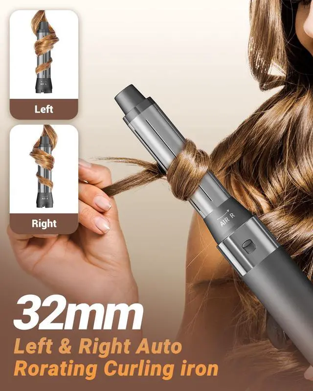 Alt view image 5 of 7 - Hair Dryer Brush 6 in 1 Professional Hot Air Styler, 110,000 RPM High-Speed Negative Ionic Hair Dryer, Auto Wrap Curler Frizz-Free Blow Dryer Brush for Curling Volumizing Straightening Styling
