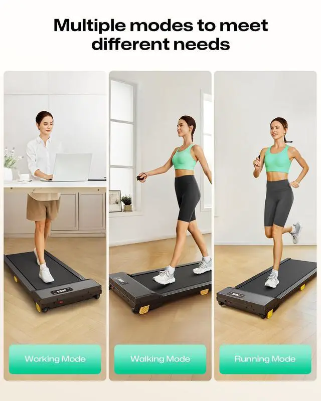 Alt view image 2 of 6 - Walking Pad, Portable Under Desk Treadmill, 2.5 HP Walking Treadmill Pad for Home and Office, Walking Jogging Running Machine with Remote Control and LED Display