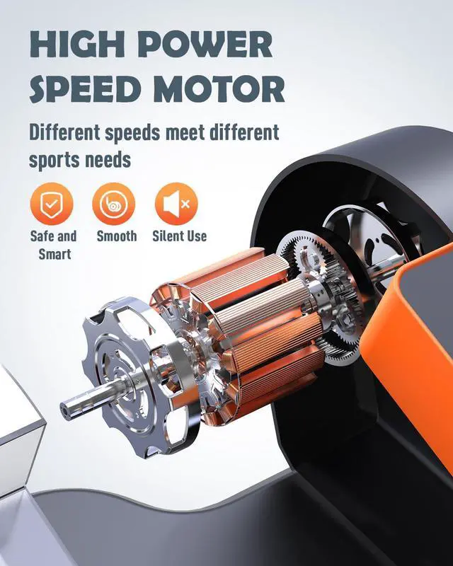 Alt view image 3 of 7 - Under Desk Machine, Electric Ellipse Leg Exerciser for Senior, 13 Adjustable Speeds Quiet and Portable Seated Pedal Exerciser for Training with Remote Control, Orange