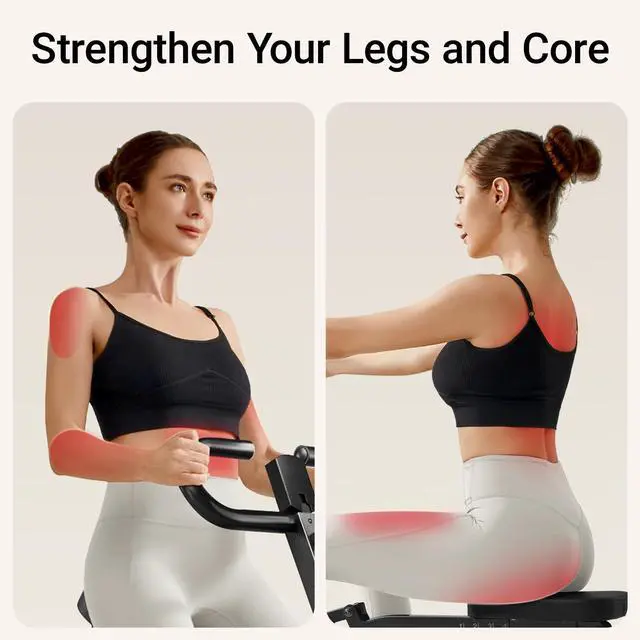 Alt view image 3 of 7 - Squat Machine with Phone Holder, Foldable Exercise Equipment for Home, Squat Rowing Machine with 3 High-Strength Resistance Band, Squat Assist Trainer for Arm, Glute & Leg Workout (Black)