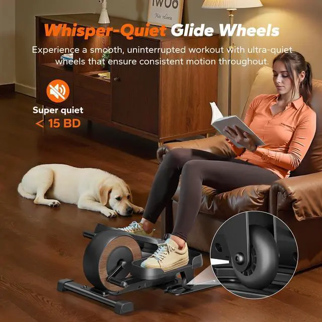 Alt view image 3 of 6 - Sitting Under Desk Elliptical Machine, Leg Exerciser While Sitting for Seniors, Seated Pedal Exerciser, Quiet & Portable Pedal Exerciser with 8 Resistance Levels, Work from Home Fitness