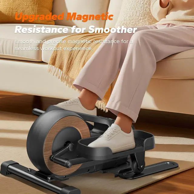 Alt view image 2 of 6 - Sitting Under Desk Elliptical Machine, Leg Exerciser While Sitting for Seniors, Seated Pedal Exerciser, Quiet & Portable Pedal Exerciser with 8 Resistance Levels, Work from Home Fitness