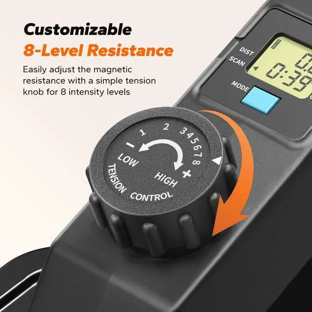 Alt view image 4 of 6 - Sitting Under Desk Elliptical Machine, Leg Exerciser While Sitting for Seniors, Seated Pedal Exerciser, Quiet & Portable Pedal Exerciser with 8 Resistance Levels, Work from Home Fitness