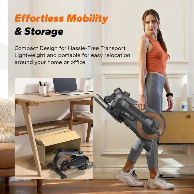 Alt view image 6 of 6 - Sitting Under Desk Elliptical Machine, Leg Exerciser While Sitting for Seniors, Seated Pedal Exerciser, Quiet & Portable Pedal Exerciser with 8 Resistance Levels, Work from Home Fitness