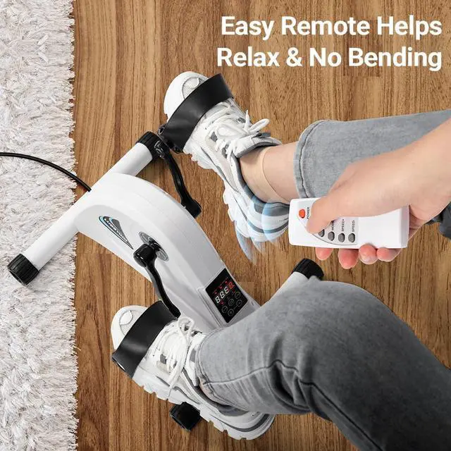 Alt view image 6 of 7 - Motorized Mini Exercise Bike Pedal Exerciser for Seniors Rehab Training, Electric Under Desk Bike Pedal Exerciser for Arm/Leg Fitness & Physical Therapy, 6 Levels Speed Adjustment
