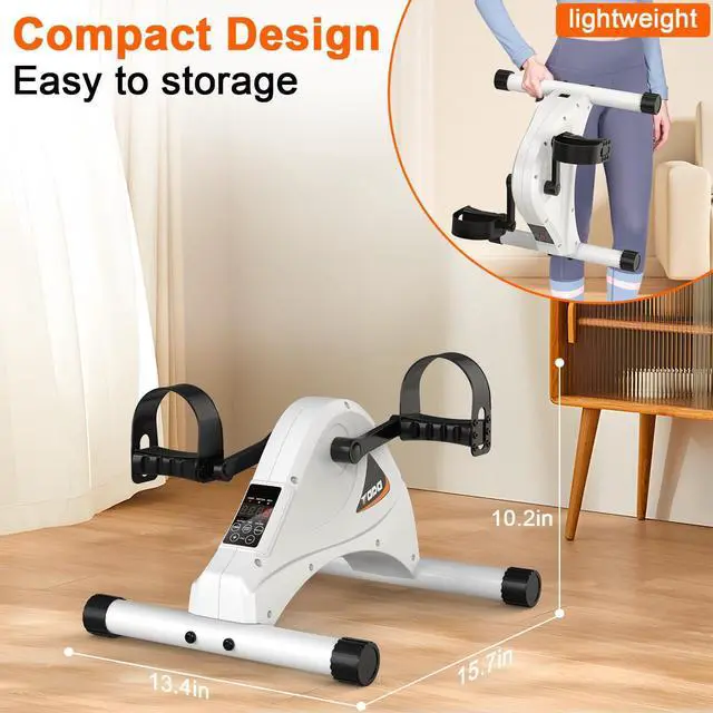 Alt view image 6 of 6 - Motorized Pedal Exerciser Mini Exercise Bikes, Under Desk Bike Peddler Exerciser for Seniors Rehab and Arm Leg Physical Therapy, 6 Levels Speed Adjustment