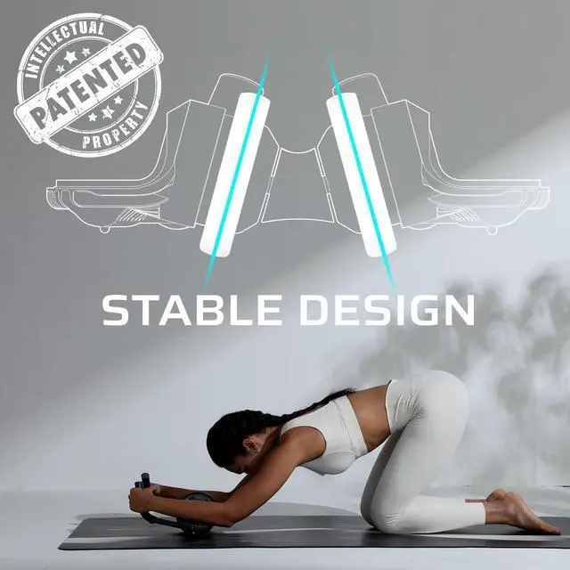 Alt view image 6 of 7 - Fitness Ab Roller Wheel with Elbow Support Abdominal Trainer Roller Workout Equipment for Core Strength Training for Men and Women.Grey