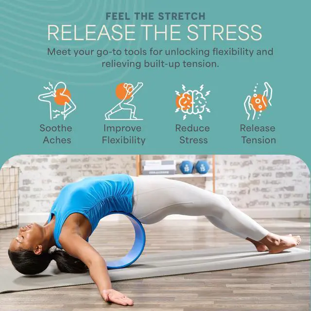 Alt view image 2 of 7 - Yoga Wheel Set for Shoulder & Neck Pain Relief, Back Alignment & Stretching, Roller for Popping, Cracking, and Stretching, Exercise Roller for Pain Relief and Flexibility