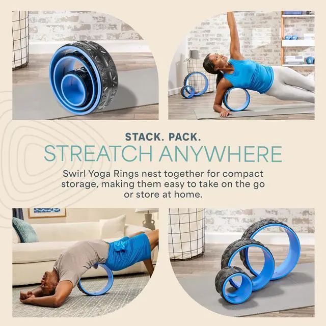 Alt view image 6 of 7 - Yoga Wheel Set for Shoulder & Neck Pain Relief, Back Alignment & Stretching, Roller for Popping, Cracking, and Stretching, Exercise Roller for Pain Relief and Flexibility