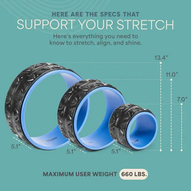 Alt view image 7 of 7 - Yoga Wheel Set for Shoulder & Neck Pain Relief, Back Alignment & Stretching, Roller for Popping, Cracking, and Stretching, Exercise Roller for Pain Relief and Flexibility