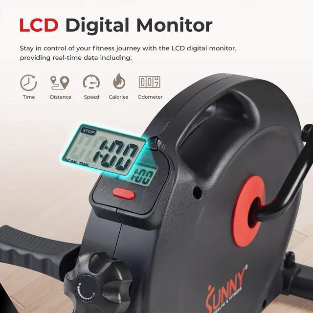 Alt view image 4 of 7 - Under Desk Smart Mini Pedal Exerciser, Dual Function Exercise Cycle Bike with Low Profile Design - SF-B023005DGY