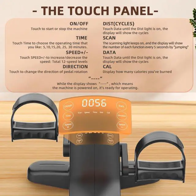 Alt view image 5 of 7 - Motorized Mini Exercise Bike Electric Pedal Exerciser for SeniorsUnder Desk Bike Pedal Exerciser for Arm/Leg Fitness & Physical Therapy,Manual/Auto Speed Adjustment Leg Exercise Equipment