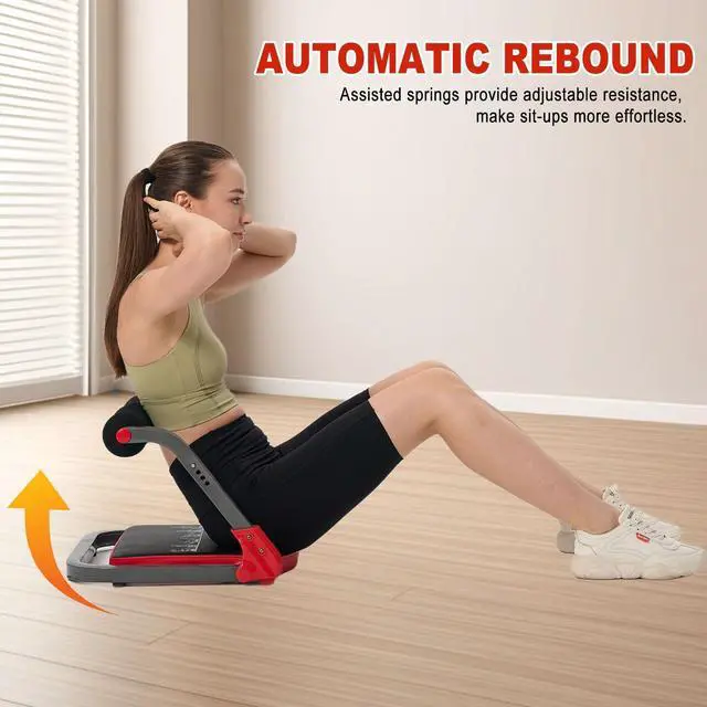 Alt view image 2 of 6 - Ab Machine, Sit Up Exercise Equipment, Ab Workout Equipment with 3 Adjustable Resistance, Ab Trainer for Stomach Workout with 330 LBS Weight Capacity, Foldable Ab Crunch Machine for Home Gym