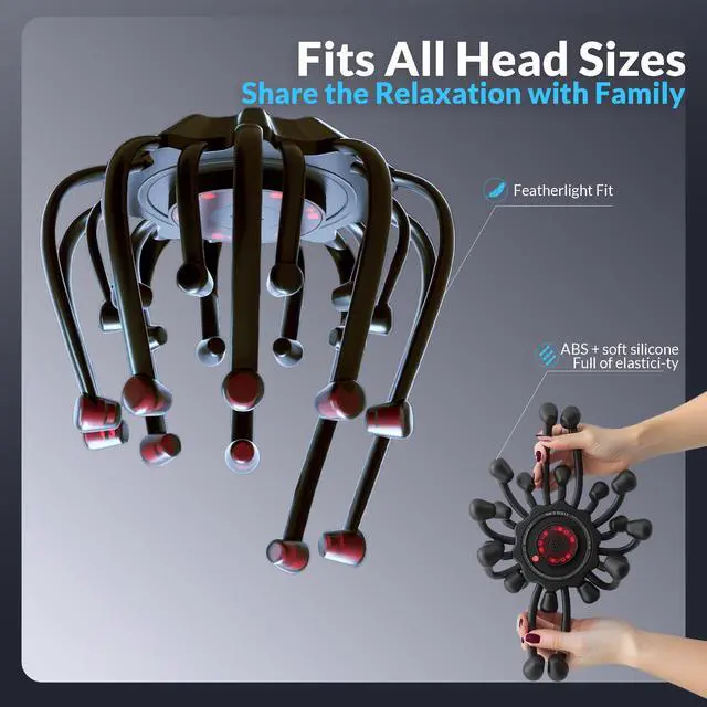 Alt view image 5 of 7 - Electric Scalp Massager, 360° Octopus Head Massager Scalp Relax