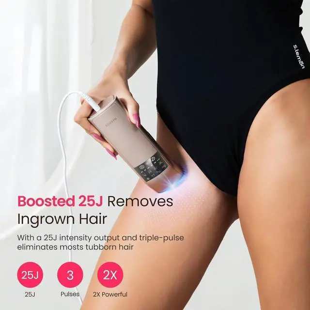 Alt view image 2 of 7 - IPL Laser Hair Removal for Women and Men, 25J Triple-Pulse Permanent Hair Removal Device for Ingrown & Coarse Hair, 37°F Painless Sapphire Ice Cooling Hair Removal for Legs, Facial, Armpits, Bikini