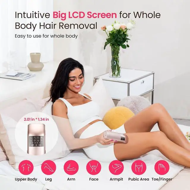 Alt view image 4 of 7 - IPL Laser Hair Removal for Women and Men, 25J Triple-Pulse Permanent Hair Removal Device for Ingrown & Coarse Hair, 37°F Painless Sapphire Ice Cooling Hair Removal for Legs, Facial, Armpits, Bikini