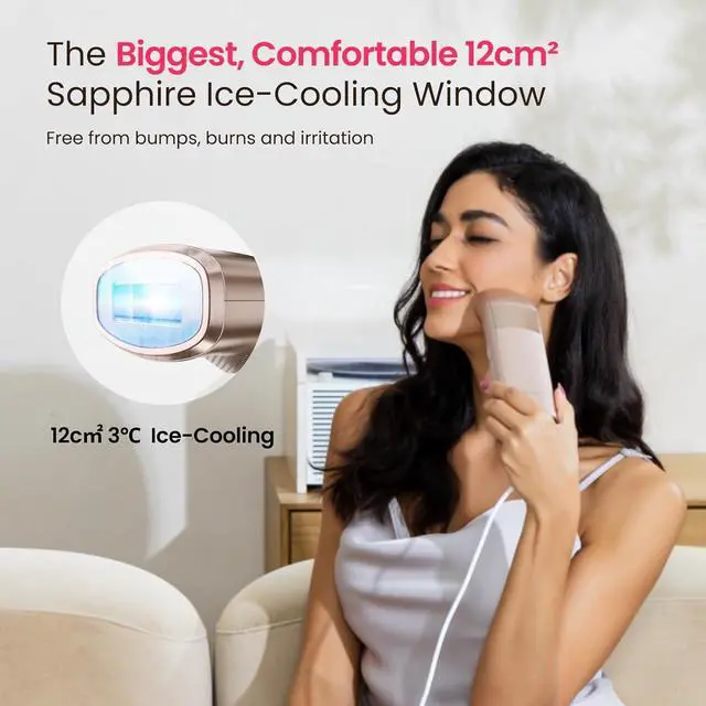 Alt view image 5 of 7 - IPL Laser Hair Removal for Women and Men, 25J Triple-Pulse Permanent Hair Removal Device for Ingrown & Coarse Hair, 37°F Painless Sapphire Ice Cooling Hair Removal for Legs, Facial, Armpits, Bikini