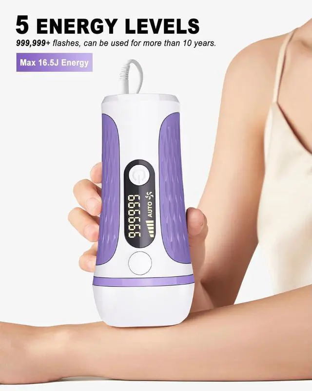 Alt view image 5 of 7 - IPL Laser Hair Removal Device Permanent for Women & Men, 999,999 Flashes Safe Effective Lasting Hair Remover, Alternative to Salon, for Face Arms Armpit Legs Bikini Area Whole Body Home Treatment