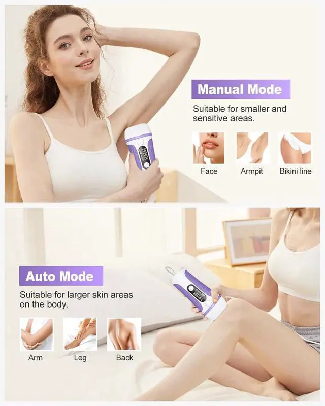 Alt view image 6 of 7 - IPL Laser Hair Removal Device Permanent for Women & Men, 999,999 Flashes Safe Effective Lasting Hair Remover, Alternative to Salon, for Face Arms Armpit Legs Bikini Area Whole Body Home Treatment