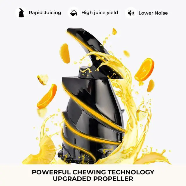 Alt view image 4 of 7 - Cold Press Juicer, 5.3" Feed Chute Slow Masticating Machines with 300W, Fit Whole Fruits & Vegetables, High Juice Yield, Easy to Clean, White