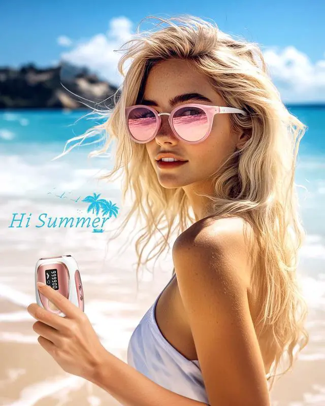 Alt view image 7 of 7 - Laser Hair Removal, IPL Hair Removal with Ice-Cooling System for Painless & Long-Lasting Result, Safe At-Home Hair Remover Device for Armpits Back Legs Arms Face Bikini Line, Rose Gold