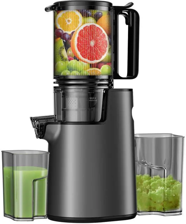 Main image of Cold Press Juicer, Masticating Juicer with 5.4" Wide Feed Chute, 350w Slow Juicer Machines Fit Whole Vegetables and Fruits with High Juice Yield, Easy to Clean (Black)