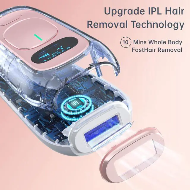 Alt view image 3 of 6 - Laser Hair Removal for Women and Men Permanent IPL Hair Removal Device Upgraded to 999,900 Flashes Painless for Facial Legs Arms Bikini Whole Body Use