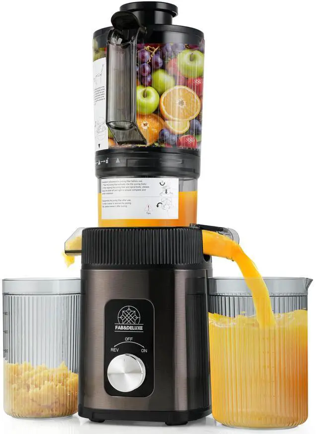 Main image of Cold Press Juicer - Juicer Machines with 4.3" Wide Feed Chute, 34oz Slow Masticating Juicer for Fruits and Vegetables, 99% High Juice Yield, Reverse Function, Dishwasher Safe