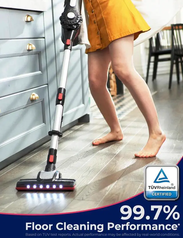 Alt view image 2 of 7 - Cordless Stick Vacuum Cleaner, Lightweight 2-in-1 Handheld with Powerful Suction, Rechargeable Battery, Bagless HEPA Filter & Self-Standing Design  Ideal for Floors, Cars & Home Cleaning