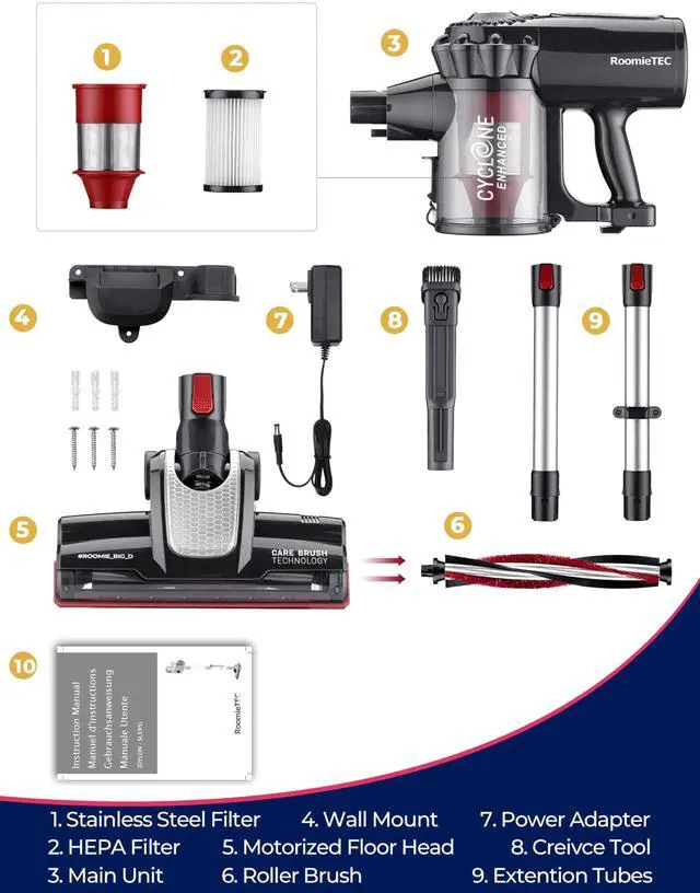 Alt view image 7 of 7 - Cordless Stick Vacuum Cleaner, Lightweight 2-in-1 Handheld with Powerful Suction, Rechargeable Battery, Bagless HEPA Filter & Self-Standing Design  Ideal for Floors, Cars & Home Cleaning