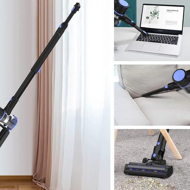 Alt view image 6 of 7 - Cordless Vacuum Cleaner, 4-in-1 Vacuum Cleaners for Home, Handheld Vacuum Cleaner with 40 mins Runtime, Stick Vacuum for Apartment, Carpet, Black 1 Battery