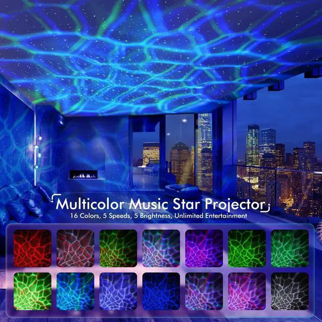 Alt view image 2 of 7 - Galaxy Projector, Star Projector Light for Bedroom, Bluetooth Speaker and 8 White Noise, Night Light Projector for Kids Adults Game Room, Home Theater, Ceiling, Christmas, Room Decor
