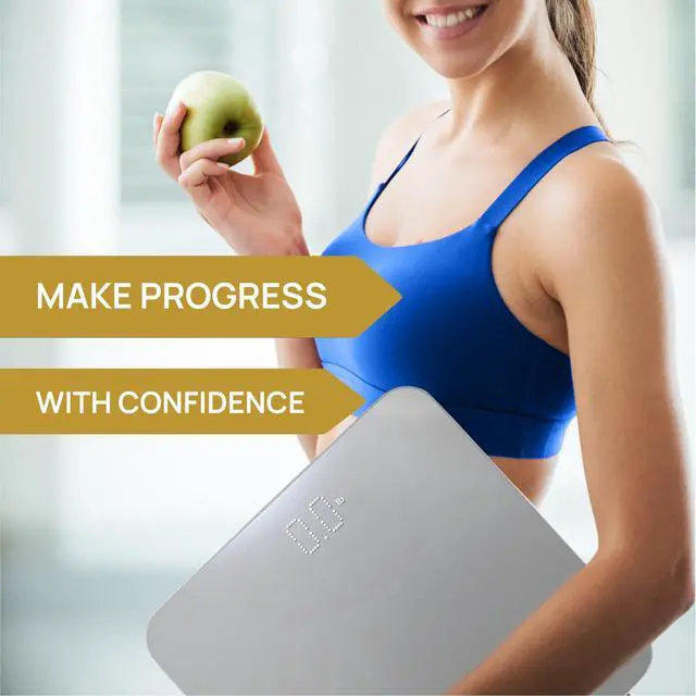 Alt view image 3 of 6 - Bathroom Scale, Highly Accurate Digital Bathroom Body Scale, Measures Weight up to 400 lbs. Includes Batteries